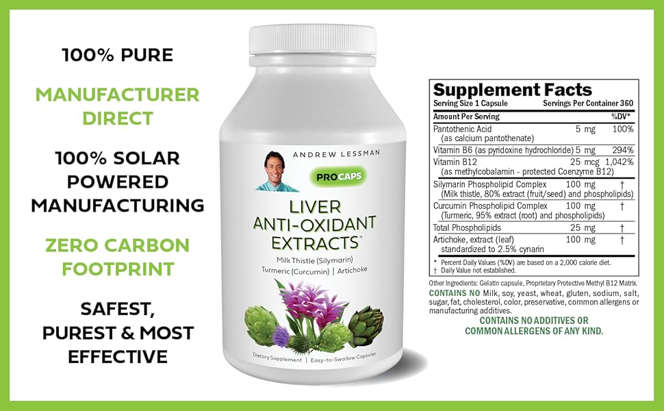 Andrew Lessman Liver AntiOxidant Extracts 60 Capsules Supports The HardWorking