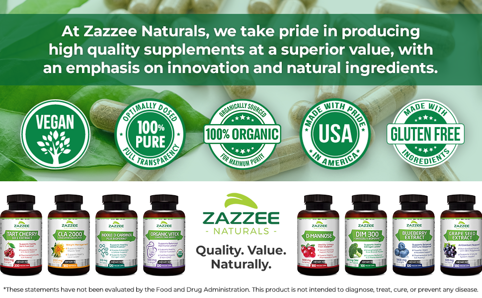 At Zazzee Naturals, we take pride in producing high quality supplements at a superior value.