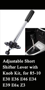 Adjustable Short Shifter Lever with Knob Kit, for 85-10 E30 E36 E46 E34 E39 E6x Z3