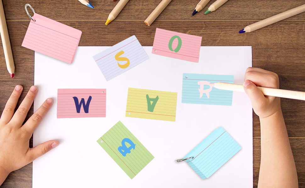 Koogel Index Cards, A8, Lined, Pack of 500 Lined Flash Cards in