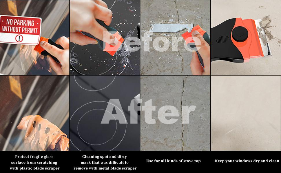 DoubleEdged Razor Blade Scrapers, Scraper Tool for Removing Glue Residue Adhesive Labels Decals