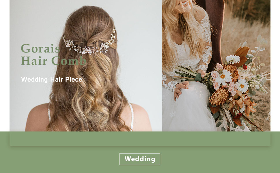 wedding hair comb gold