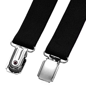 DonDon Hosenträger Männer Herren Accessoire xxl breit schmal schwarz Träger Business Clips stabil