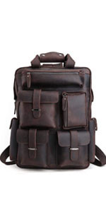 17 inch leather laptop backpack