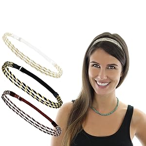 Beaute Galleria Adjustable Elastic Plaited Headbands
