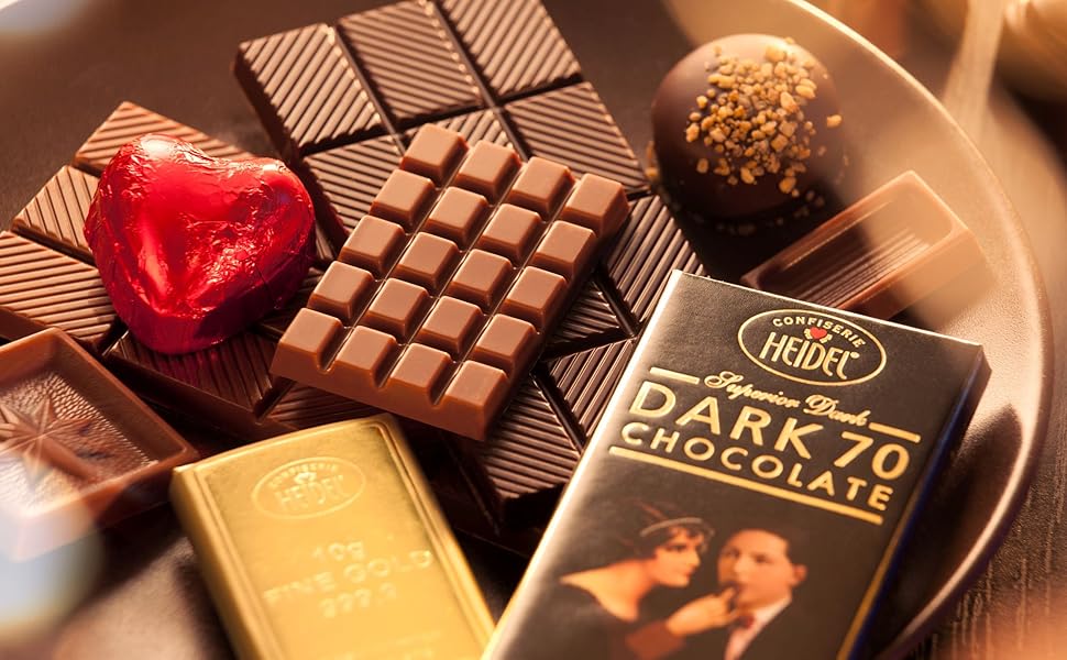 Image d'ambiance qui montre une petite sélection de nos chocolats et chocolats nobles.