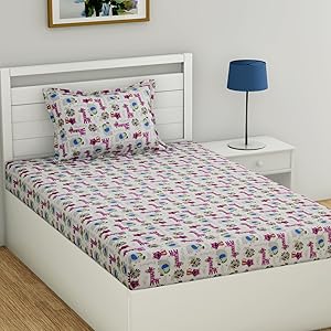 CARTOON KIDS COTTON SINGLE PLAIN BEDSHEET KING SIZE BOMBAY DYEING PORTICO