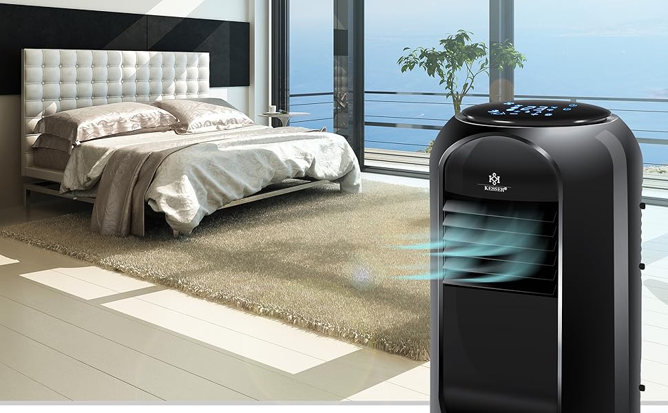 KESSER® Klimaanlage Mobil Schwarz - Kühlen, Luftentfeuchten, Lüften, Ventilator 9000 BTU/h, Klima, Fernbedienung und Tim 46416cd5 220a 4e7d 8fd8 Fdaed110f657. CR0,420,3000,1856 PT0 SX970 V1
