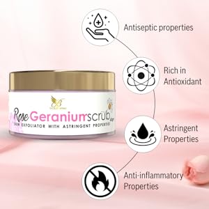 B07TT9VZGP - The Body Avenue Rose Geranium Face Scrub with Astringent Properties for Women and Men