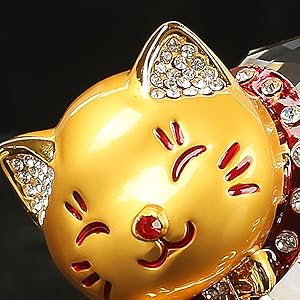 全体運UP☆猫招きオルゴナイトのストラップ（願い叶えるメモリーオイル封入） 生命力UP☆宝珠オルゴナイト①（願い叶えるメモリーオイル封入）