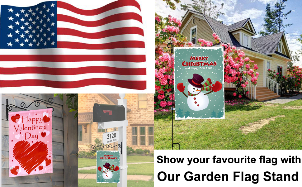 Wall Mount Garden Flag Stand, Post Stand Yard Flag Scroll