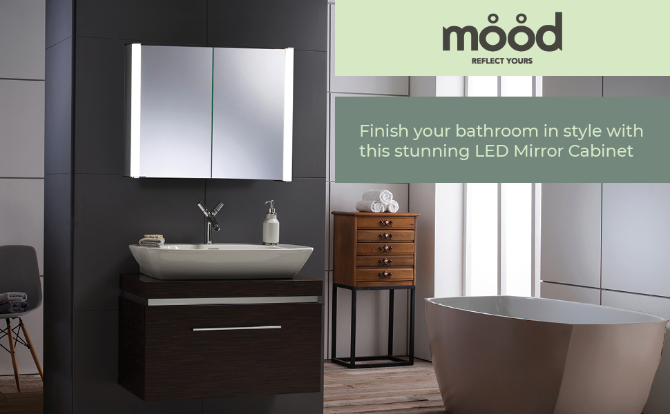 Mood® Premium LED Illuminated Bathroom Mirror With Shaver