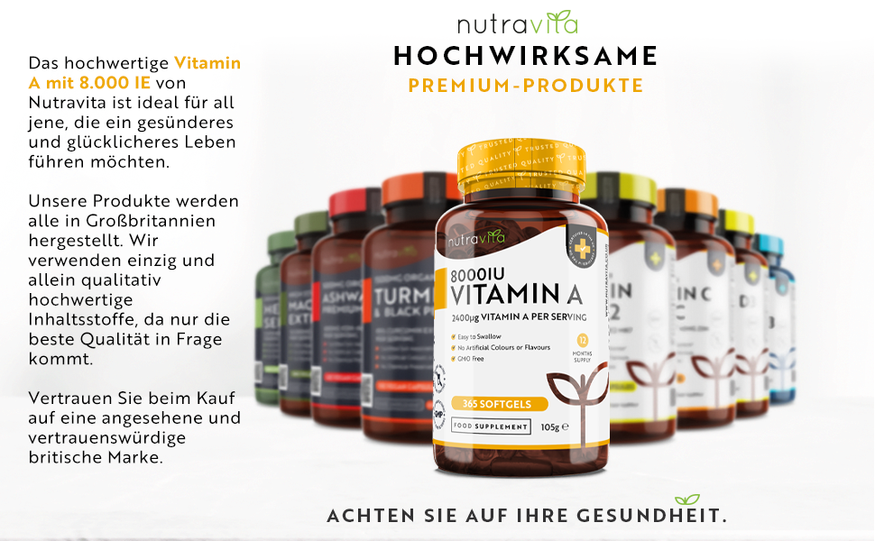 Vitamin A 8000 IU 365 Capsules Vitamin A from Retinyl Palmitate