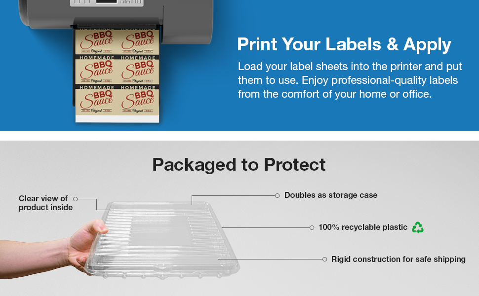 print labels home office clamshell storage protected packaging