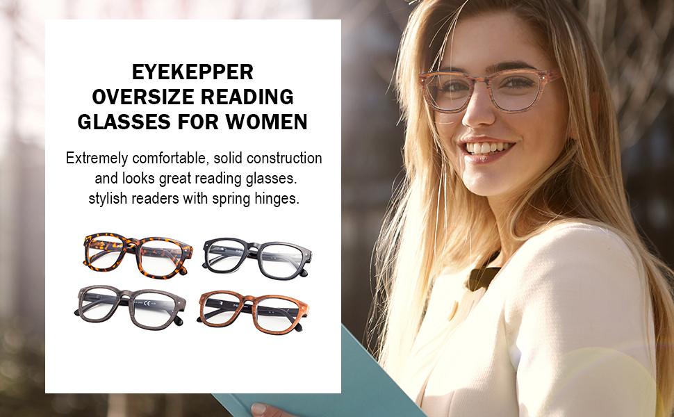 Eyekepper 5Pack Reading Glasses Professor Vintage Style Spring Hinges Arms Included