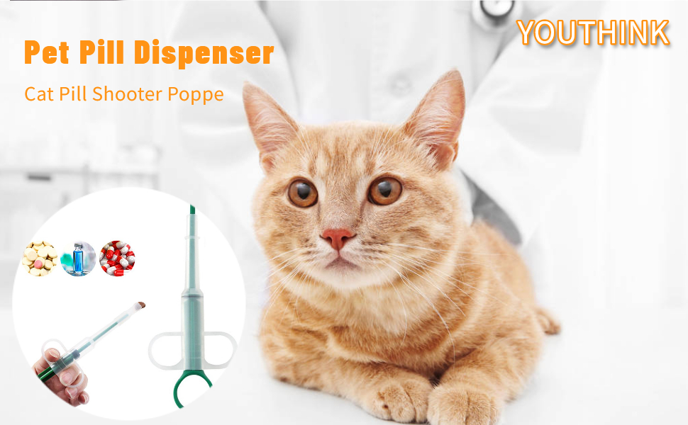 YOUTHINK Pet Pill Dispenser Cat Pill Shooter Poppe, RoundHeaded Pet