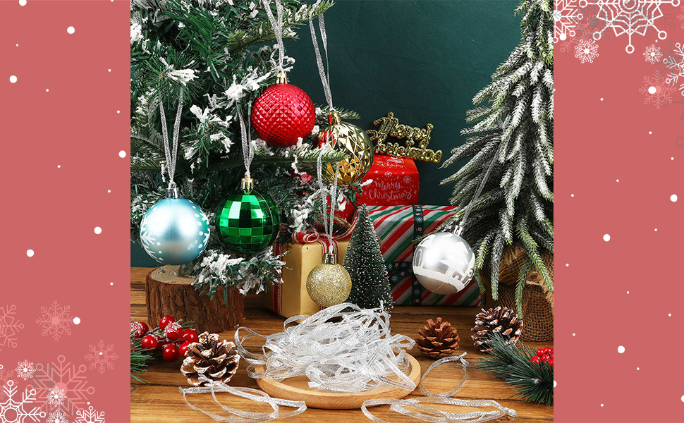 JUNEBRUSHS 300Pcs Christmas Ornament Ribbon Hangers, Hand