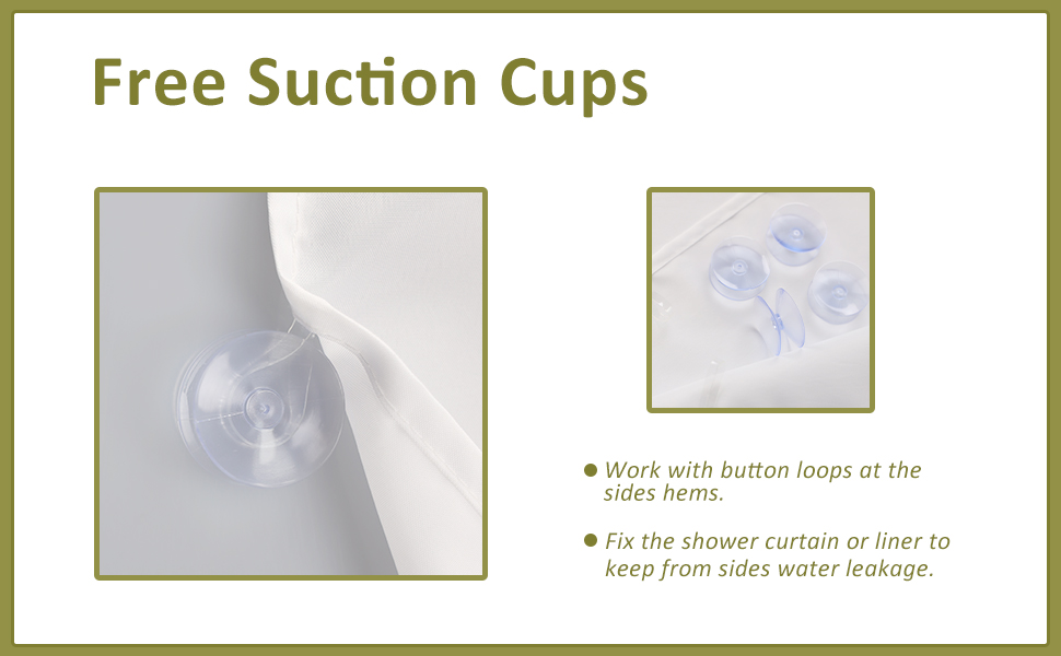 Mrs Awesome Waterproof Fabric Shower Curtain Liner, Suction