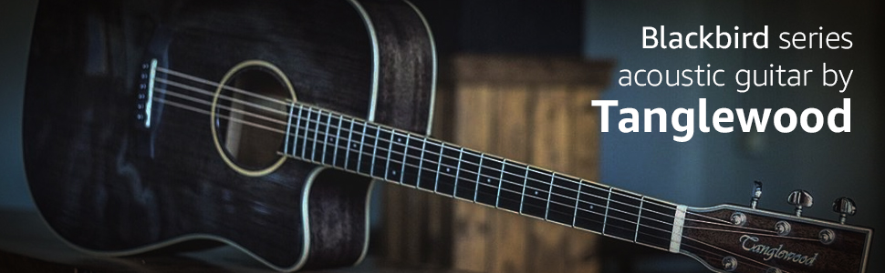 Tanglewood Blackbird Semi Acoustic Guitar, 6 Strings, Orchestra, Smokestack Black Satin Finish 9 SPN-UGL