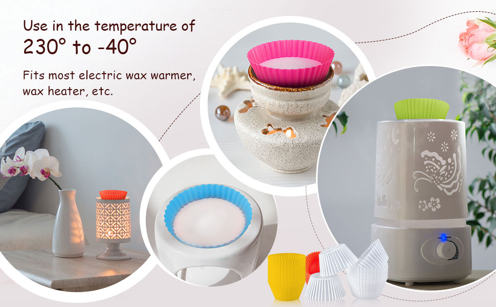 Patelai 20 Pieces Wax Melt Warmer Liners Reusable Silicone