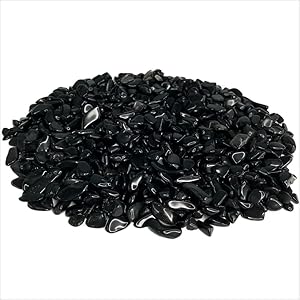 hibikurasu ブラックオニキス 六角柱 さざれ石 浄化セット 黒瑪瑙 天然石 さざれ 細石 パワーストーン ブラック オニキス 浄化 インテリア
