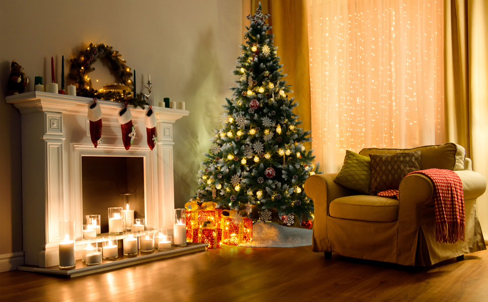 GIGALUMI 1.5m/5ft FoldOut Artificial Christmas Tree Retractable Xmas