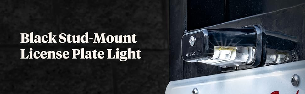 Black Stud-Mount License Plate Light Installed on Trailer.