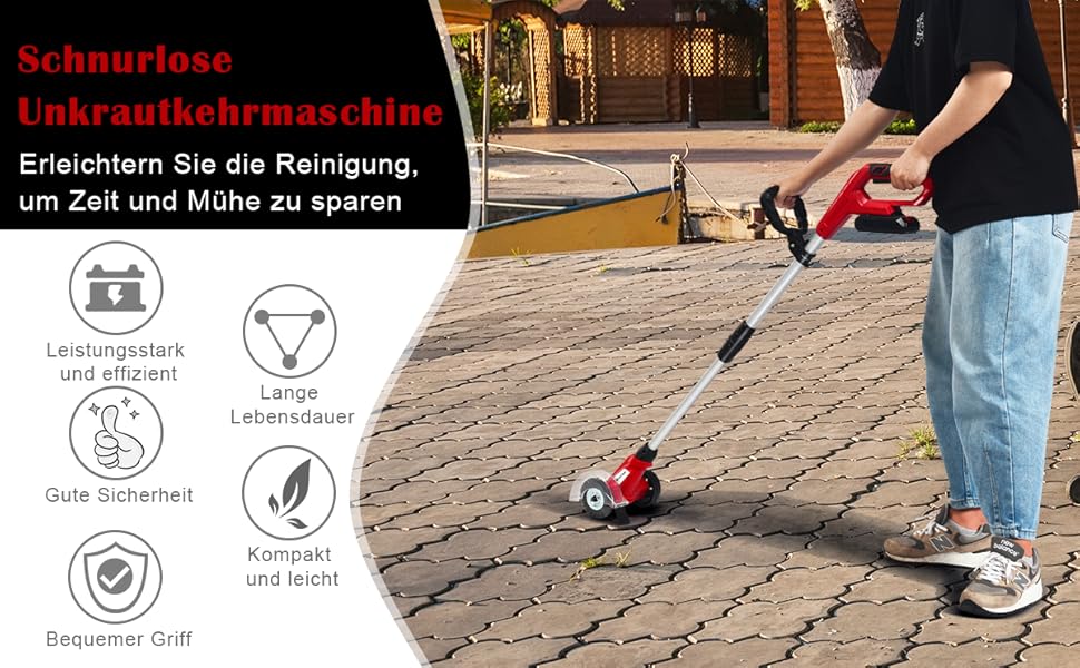 COSTWAY Elektrischer Fugenreiniger kabellos, Unkrautentferner