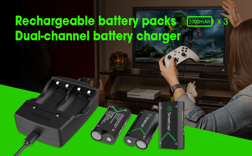 Smatree Ni-MH Battery for Xbox One/Xbox One S/Xbox Series X/Xbox Series S Wireless Controller