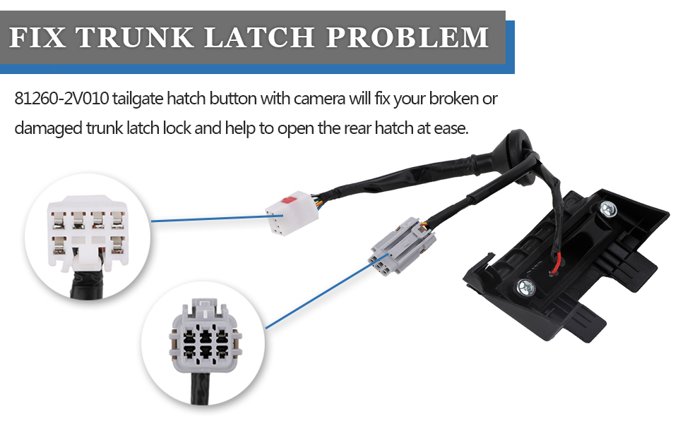 812602V010 Hatch Release Button with Camera Trunk Latch for 20122017