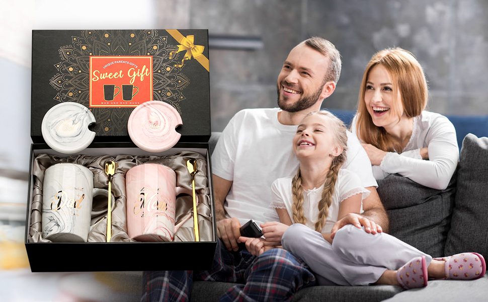 Tasses Maman et Papa Cadeaux de Grossesse pour Les Mamans pour la première Fois Meilleurs