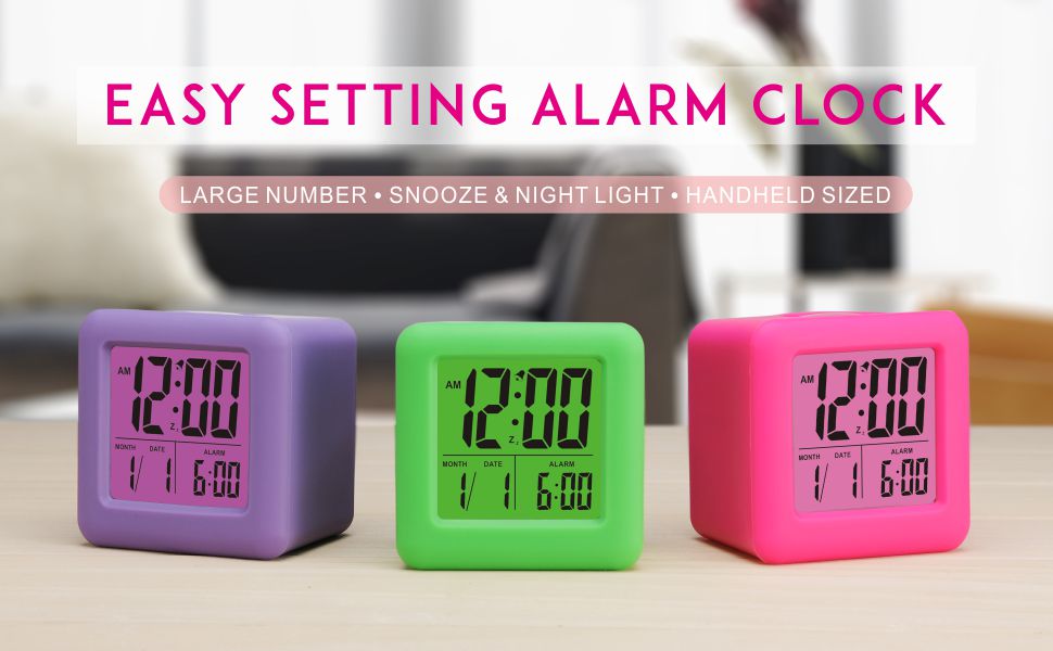 Digital Alarm Clocks Plumeet Travel Clock with Snooze and Blue