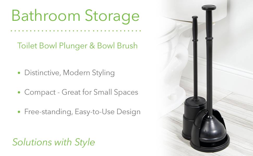 mDesign Plunger and Brush Set for Toilet Bowl Hidden