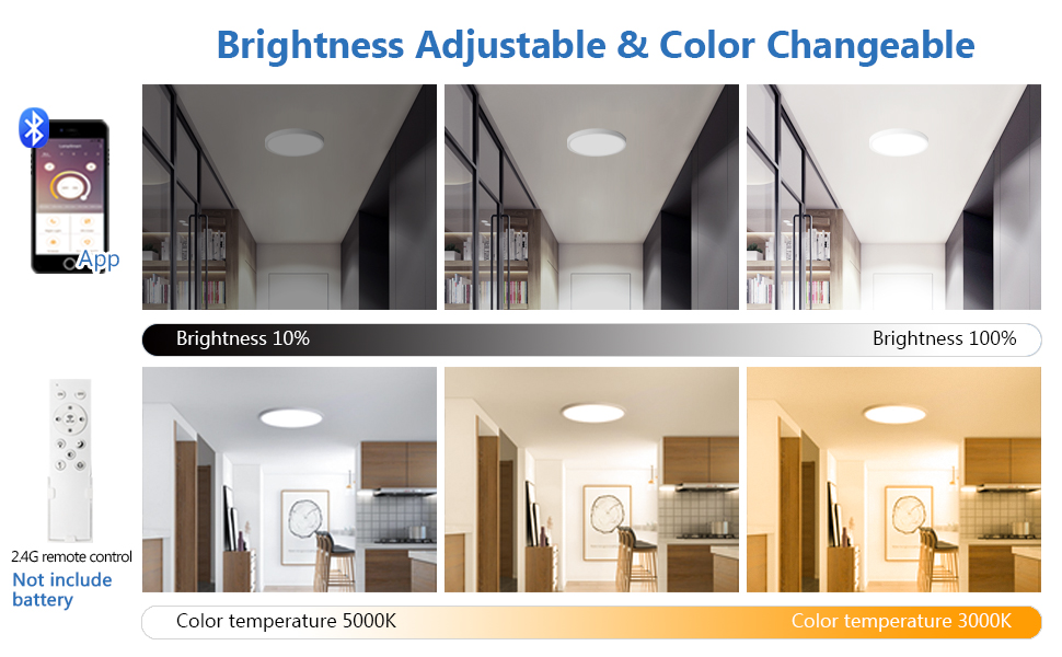 led ceiling light with remote control