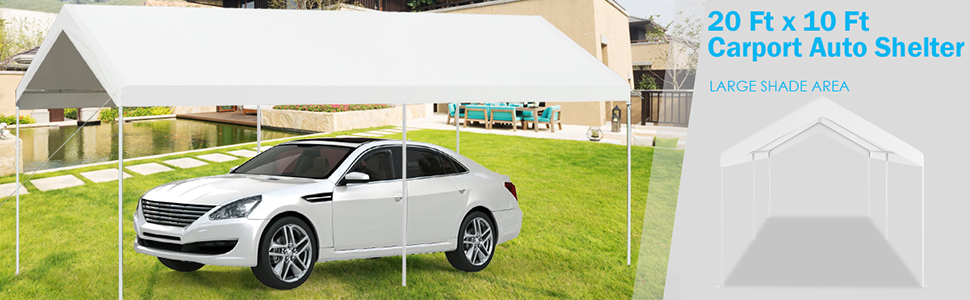 20ft *10ft carport auto shelter offers large shade area