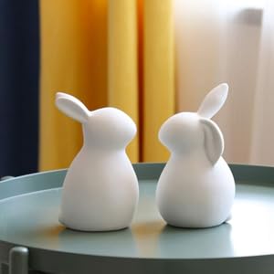 ラビット　ウサギ　兎　白兎　陶器　置物　インテリア　工芸品　美術品　A1387 セラミックミニアニマル ウサギ 白[うさぎ 兎 ラビット 陶器