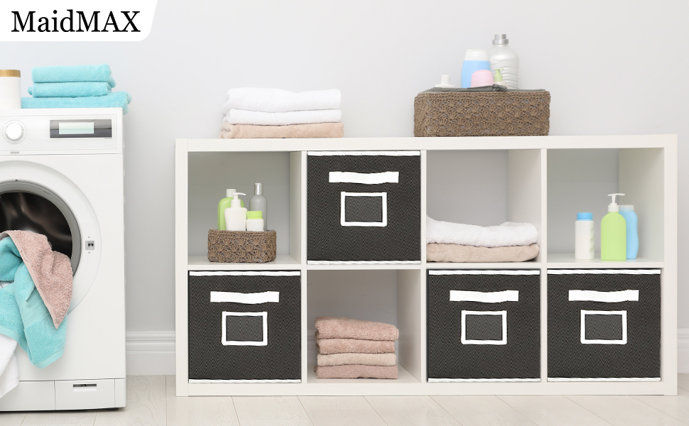 MaidMAX Foldable Storage Cubes with Label Holders, Set of 6