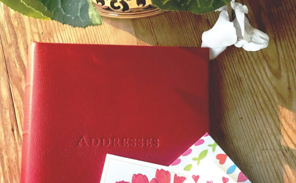 Leather Refillable Desk Address Book, by Gallery Leather