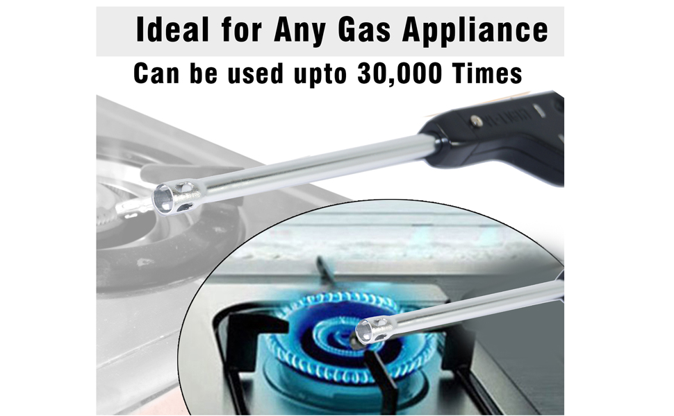 Storite Pistole Shape Metal Impulse Igniter Spark Gas Lighter, Long