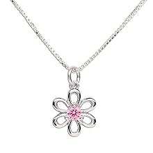 Sterling Silver Birthstone Necklace for Flower Girls