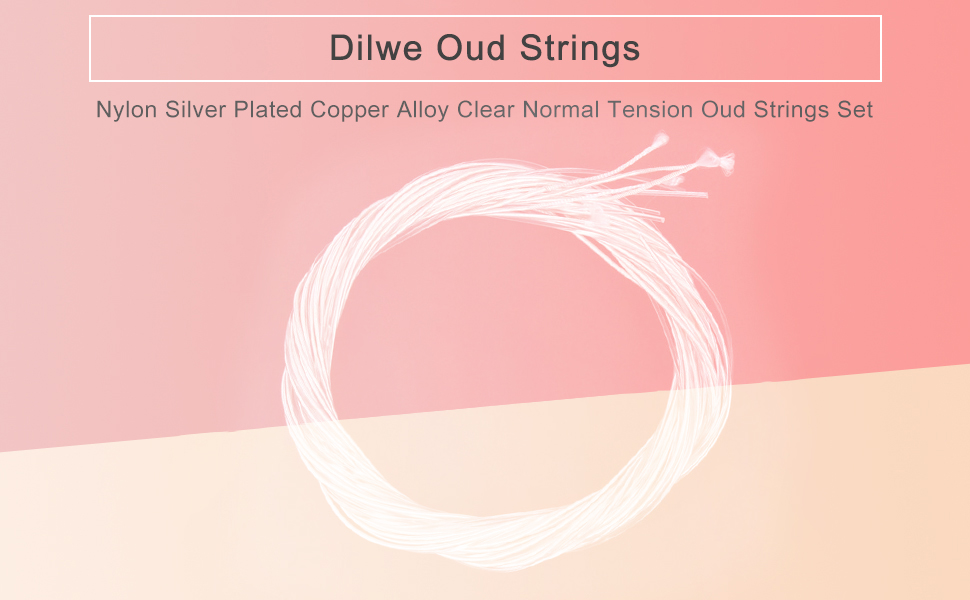 Oud Strings, Nylon Silver Plated Copper Alloy Clear Normal Tension Oud Strings Set