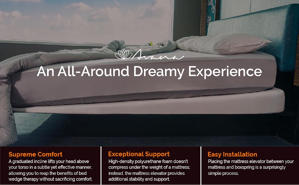 Avana Mattress Elevator Under Bed 7Inch Incline Foam