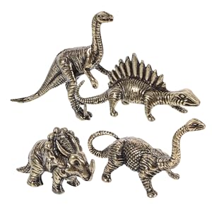 恐竜の置物 Amazon.co.jp: Levemolo 4個 恐竜の装飾品 金属製のデスクトップ
