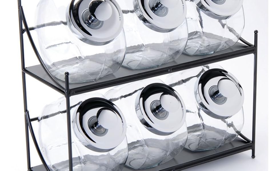 HUBERT Countertop Display Rack With 5Shelves Flint Metal