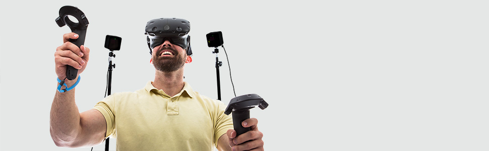 man holding vr headset