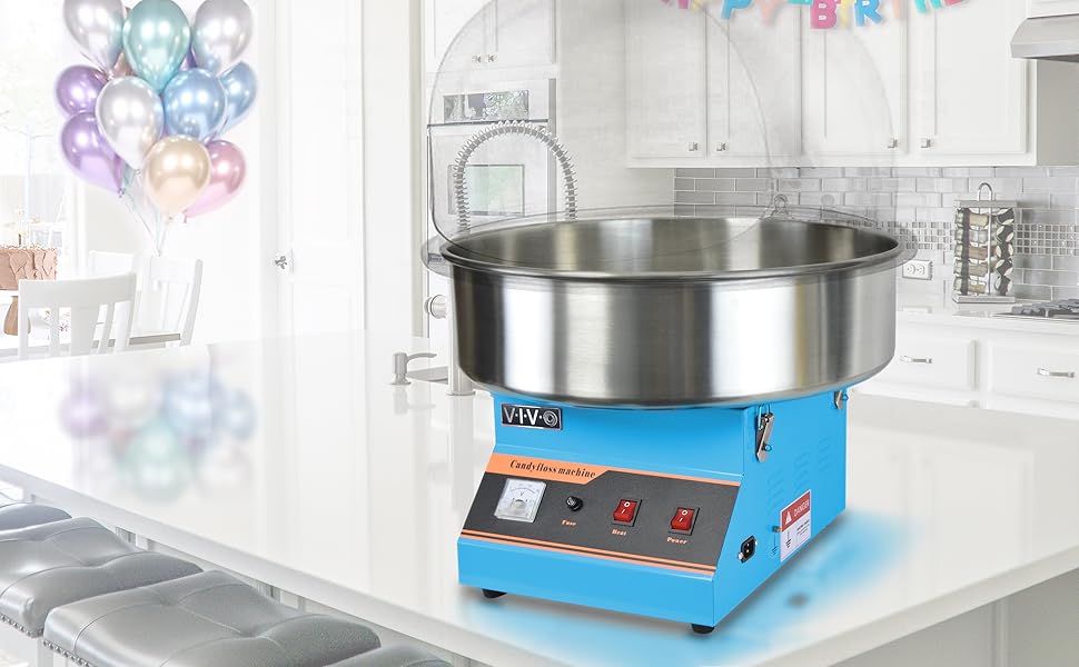 VIVO Blue Electric Commercial Cotton Candy Machine/Candy Floss Maker