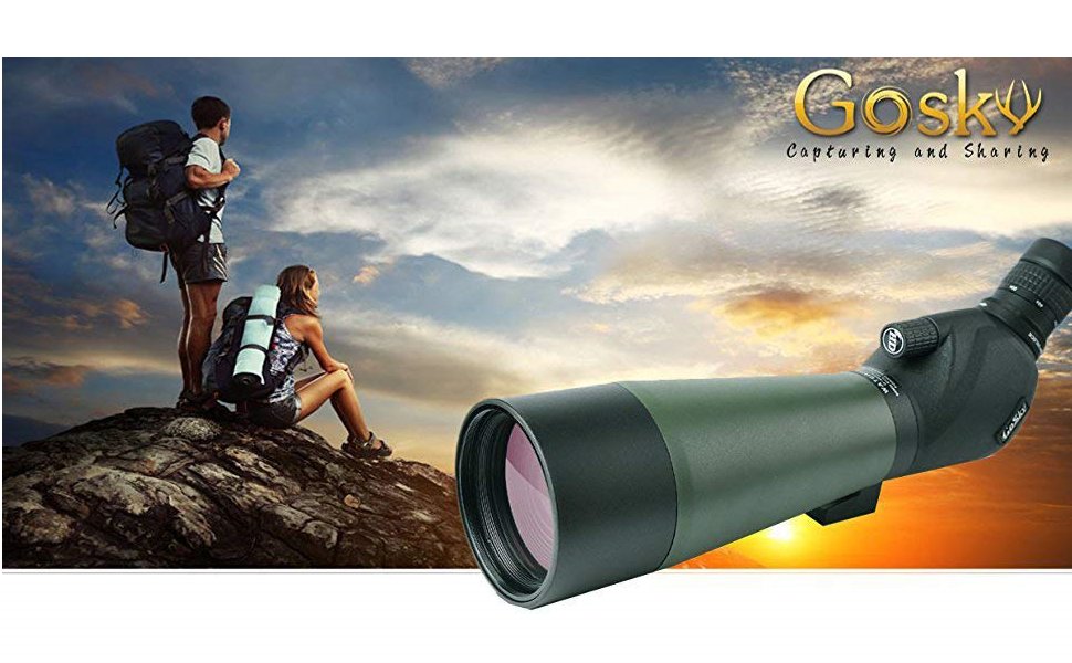 Gosky 2060x80 Spotting Scope with Tripod, Carrying Bag and Scope Phone