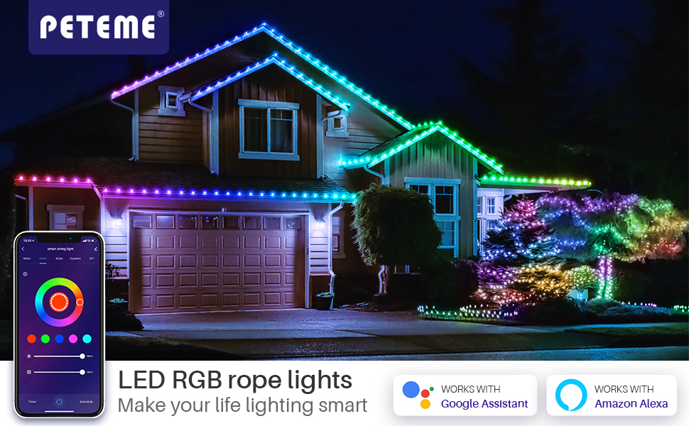 peteme RGB LED rope lights