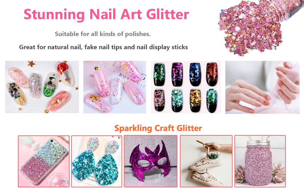 This face glitter is suitable for nail art