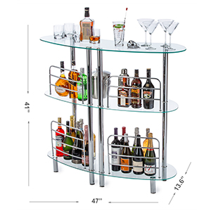 DELA DISCOUNT 49fffd34-09c0-49c5-833a-7c45d1a0c854.__CR0,0,300,300_PT0_SX300_V1___ Mango Steam Contemporary Modern Home Liquor Bar Catalina Table Tempered Glass  